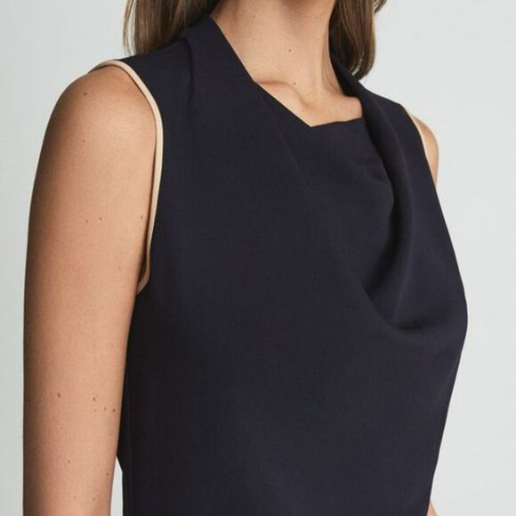 REISS. The Classic Navy Gianna dress. Midi, sleeveless, comfort stretch. NWOT - Picture 6 of 8
